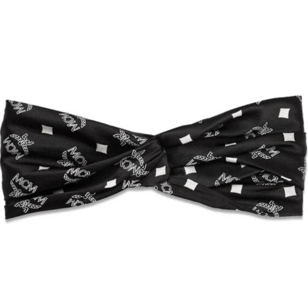 SOLD⛔️Authentic MCM SILK VISETOS diamonds Monogram print headband - Picture 5 of 12